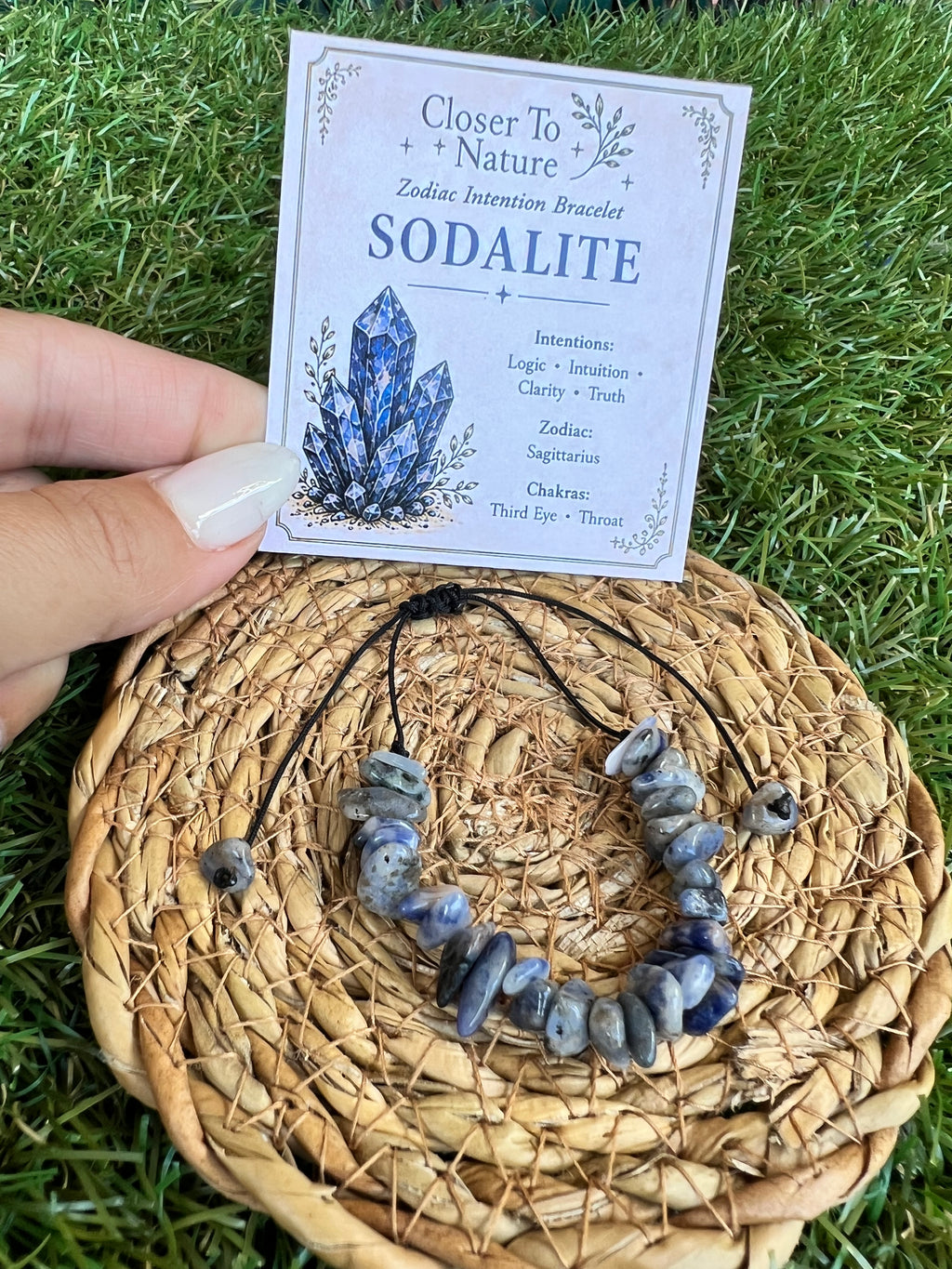 Natural Sodalite Zodiac Bracelet – Logic, Intuition & Clarity | Sagittarius, Virgo & Pisces