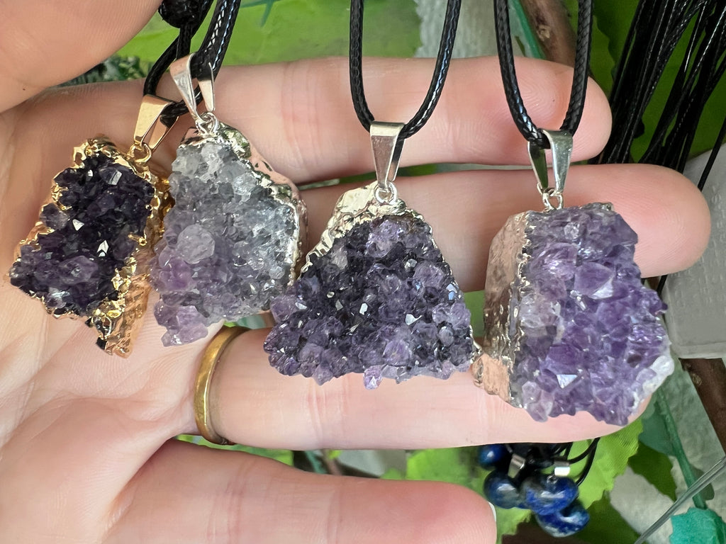 Natural Amethyst Cluster Necklace