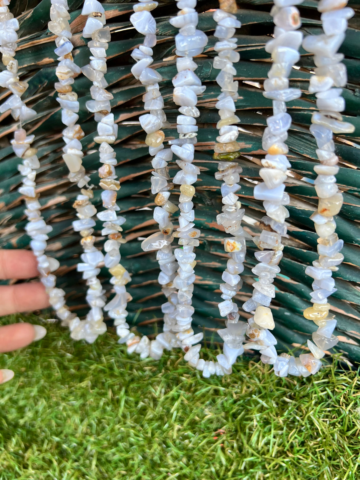 Natural Blue Lace Agate Chip Necklace | Genuine Irregular Gemstone Chips | Peace, Communication & Emotional Harmony