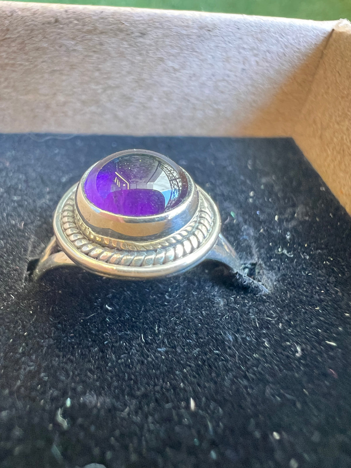 Genuine Natural Amethyst Ring in 925 Italian Sterling Silver