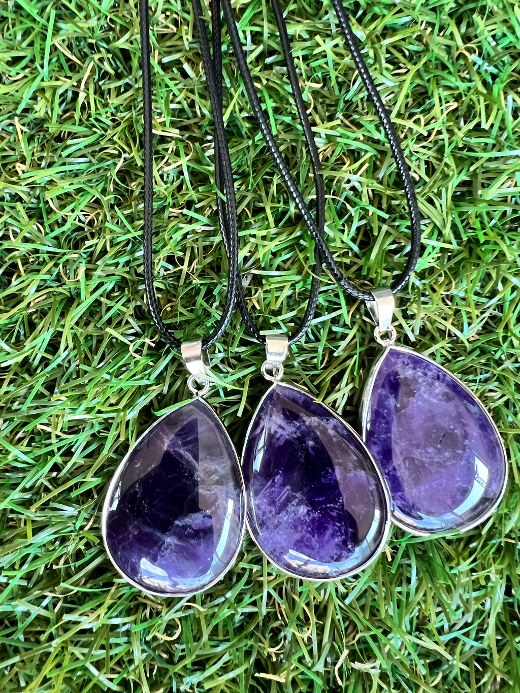 Amethyst Silver-Plated Teardrop Necklace – Calm, Intuition & Protection