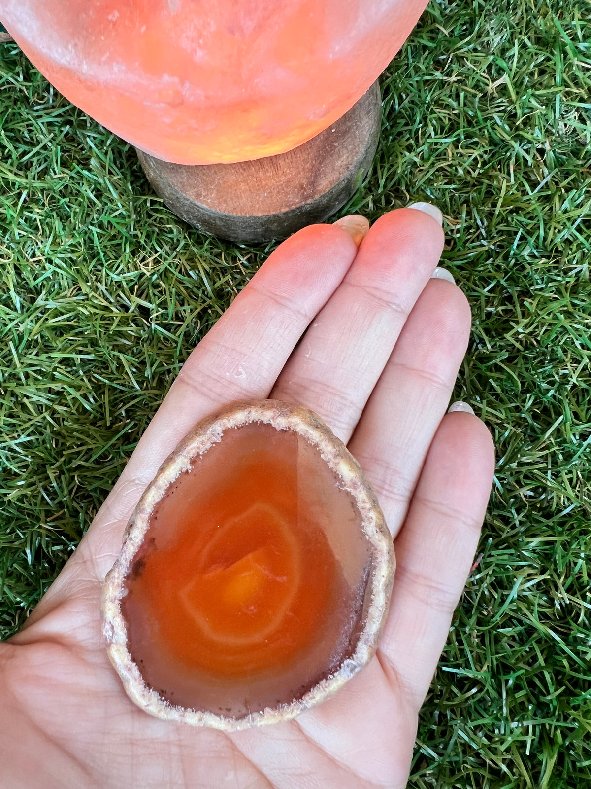 Natural Druzy Agate Slice – Energy, Balance & Protection | 38 g