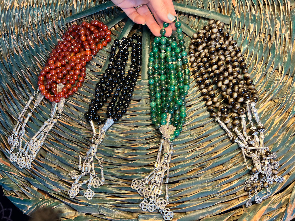 Natural Gemstone Rosary (Misbaha/Tasbih) – Prayer Beads for Peace, Protection & Mindfulness