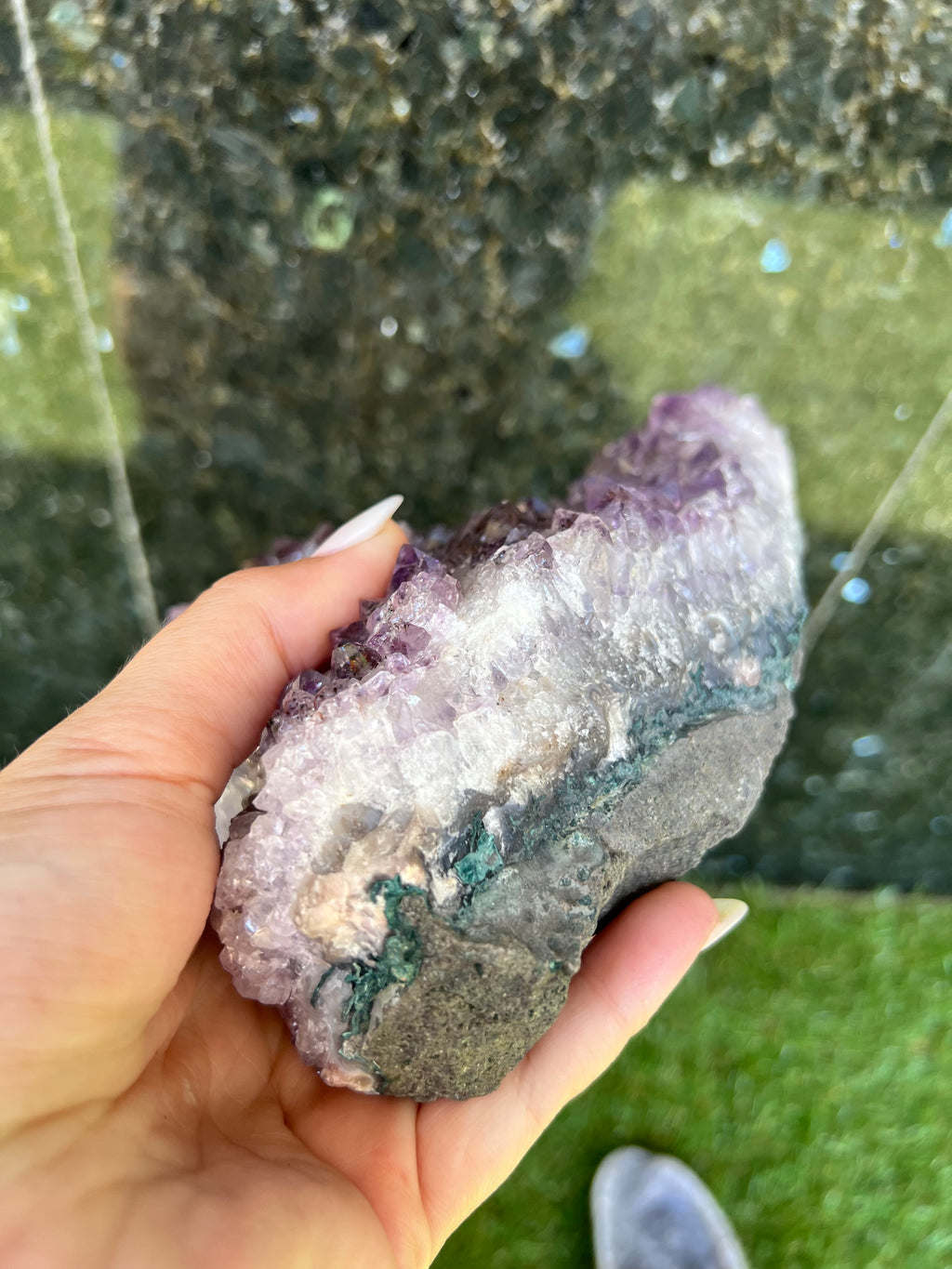 Natural Amethyst Cluster – Protection & Calm Display Crystal | 1,574 g