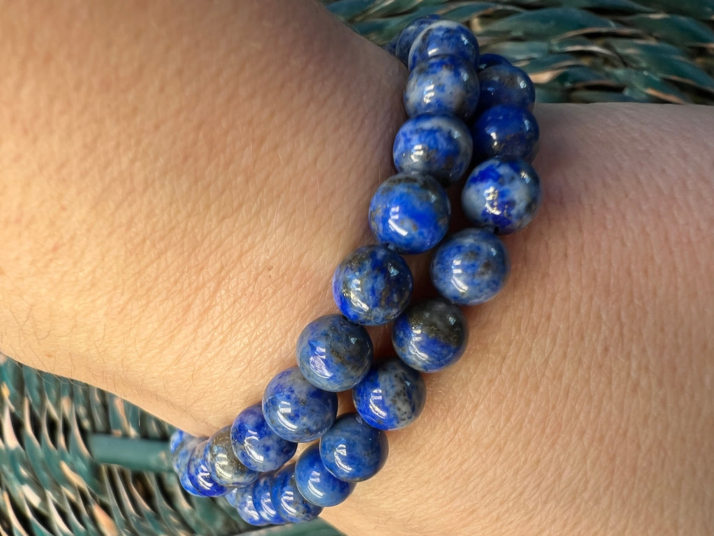 Natural 6mm Lapis Lazuli Bracelet | Wisdom & Communication Crystal Bracelet