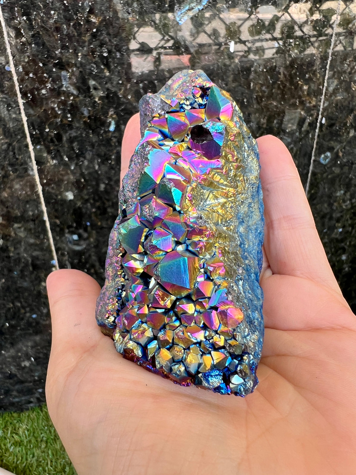 Natural Rainbow Aura Quartz Cluster – 271 g