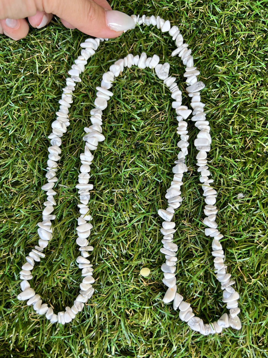 Natural Howlite Chip Necklace | Genuine Irregular Gemstone Chips | Calm, Patience & Emotional Balance
