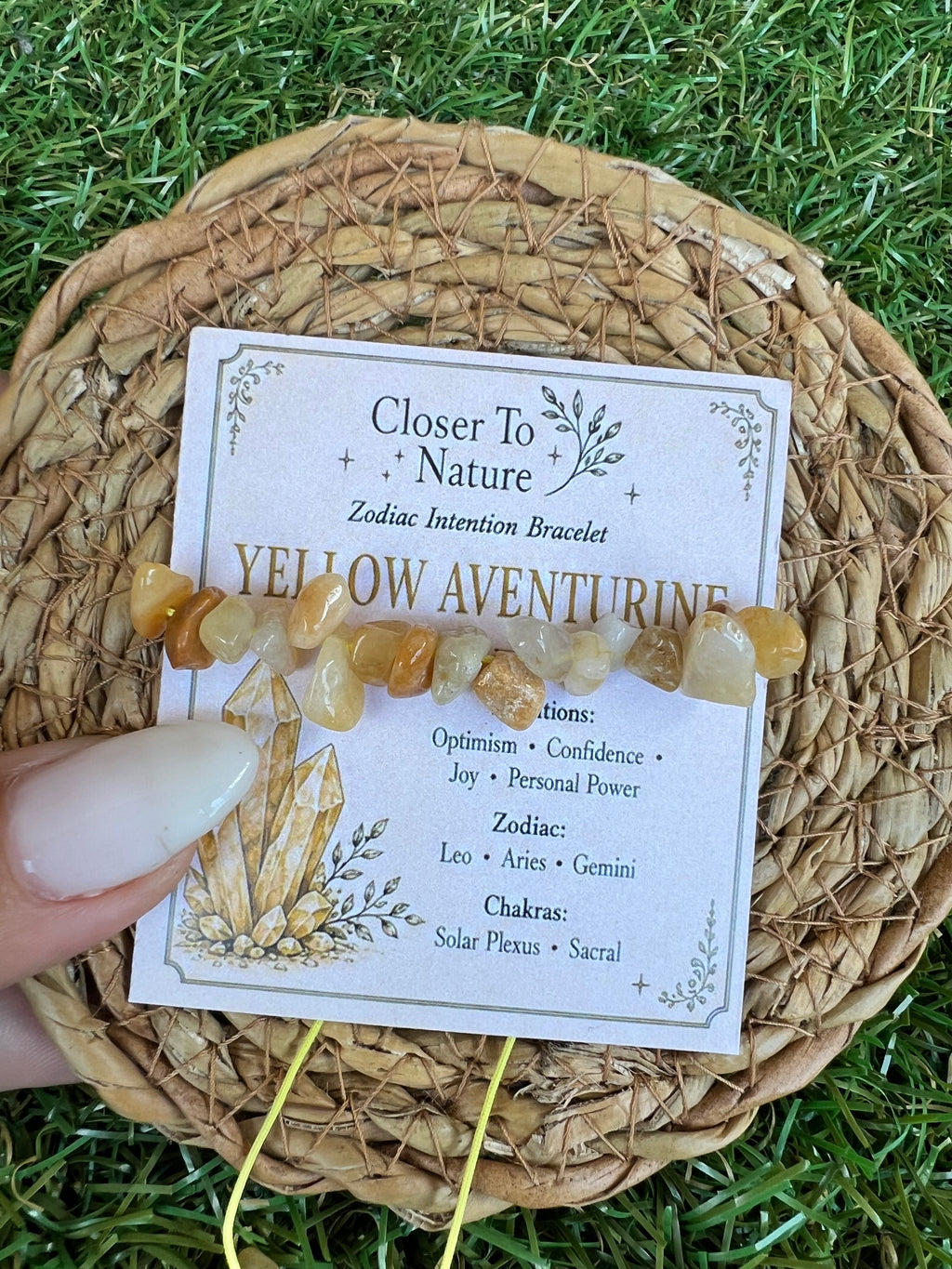 Natural Yellow Aventurine Zodiac Bracelet – Optimism, Confidence & Joy | Leo, Aries & Gemini