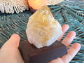 Natural Citrine Point on Wooden Base