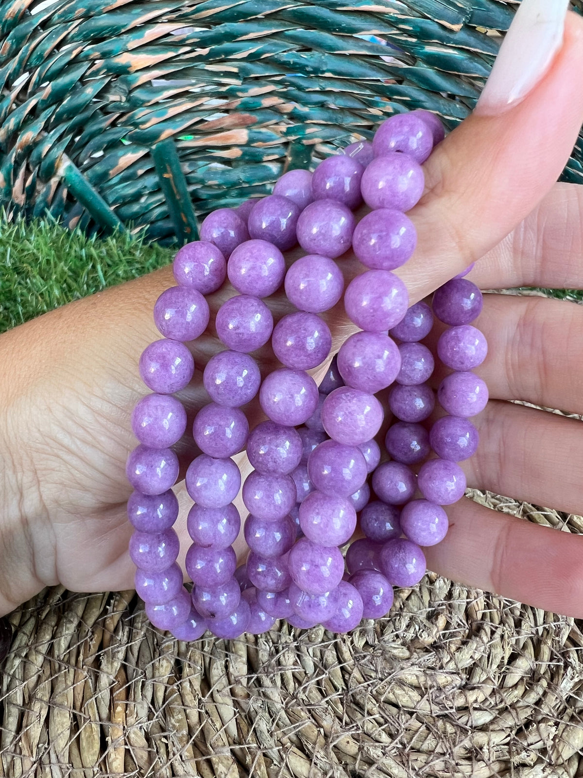 Natural Lepidolite Bracelet – Calm, Emotional Balance & Peace | 8mm