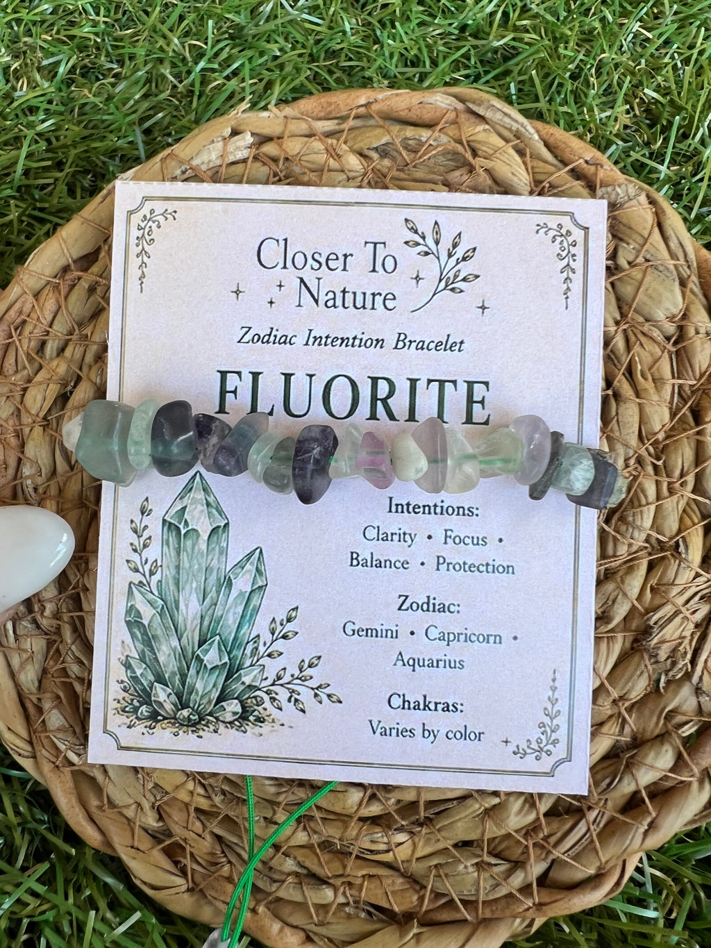 Natural Fluorite Zodiac Bracelet – Clarity, Focus & Balance | Gemini, Capricorn & Aquarius