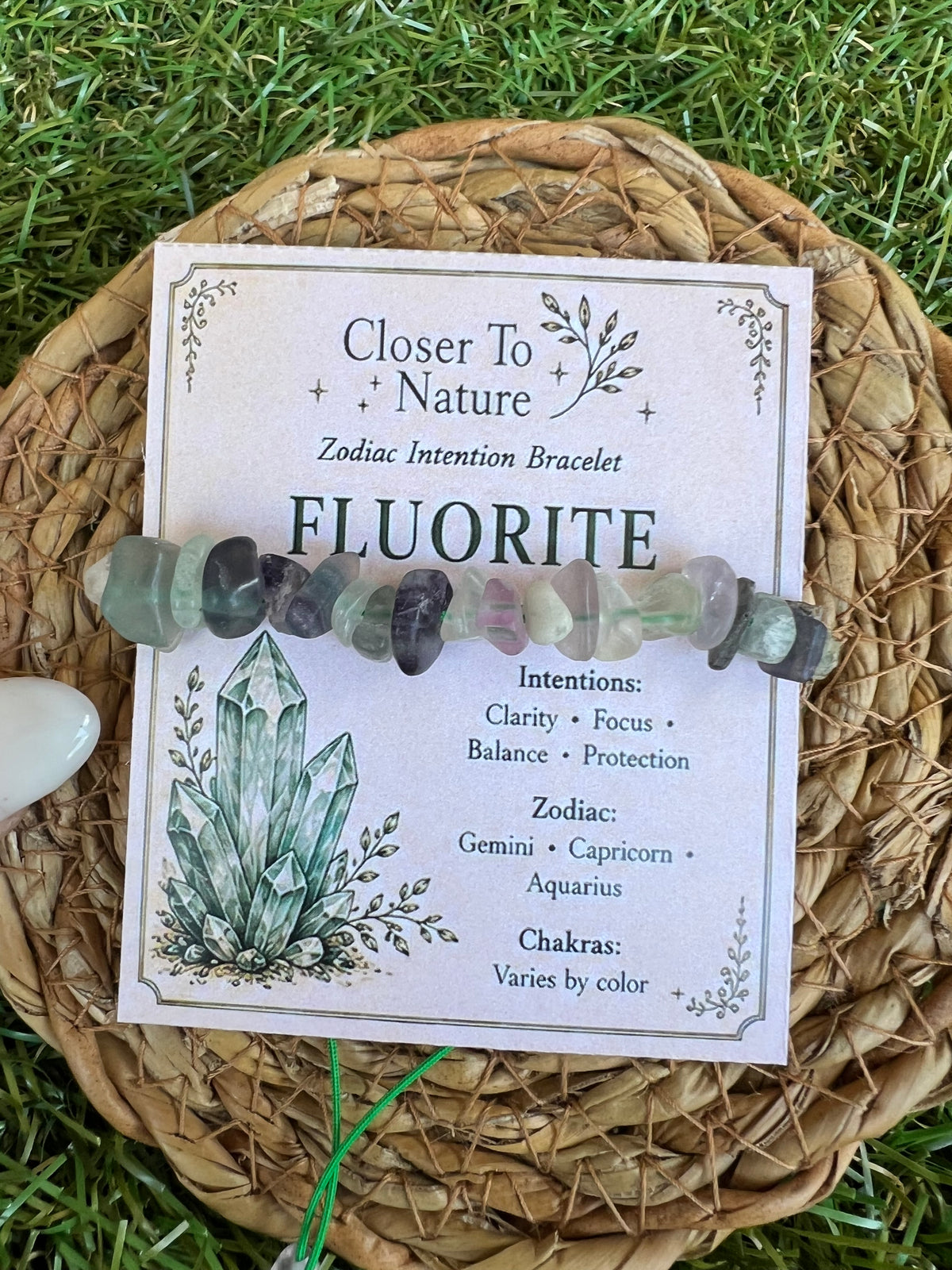 Natural Fluorite Zodiac Bracelet – Clarity, Focus & Balance | Gemini, Capricorn & Aquarius