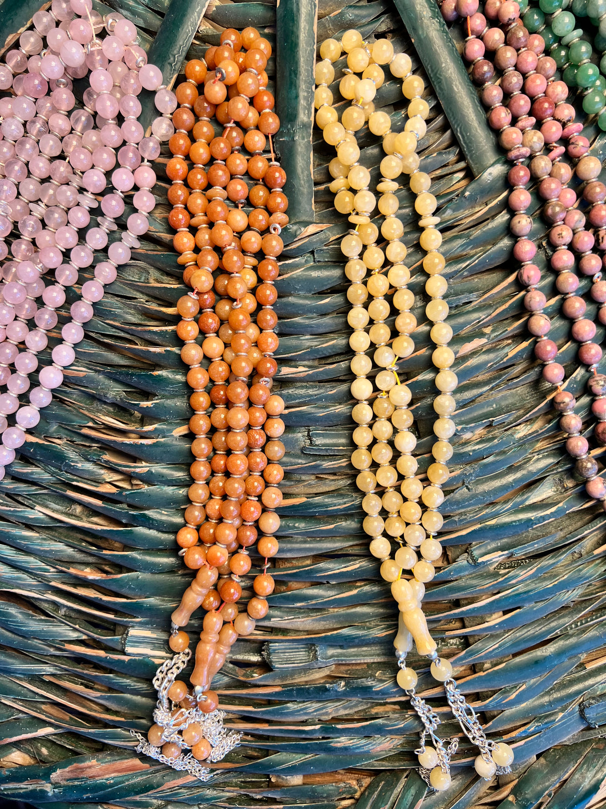 Natural Gemstone Rosary (Misbaha/Tasbih) – 8 mm Prayer Beads for Peace, Love & Mindfulness
