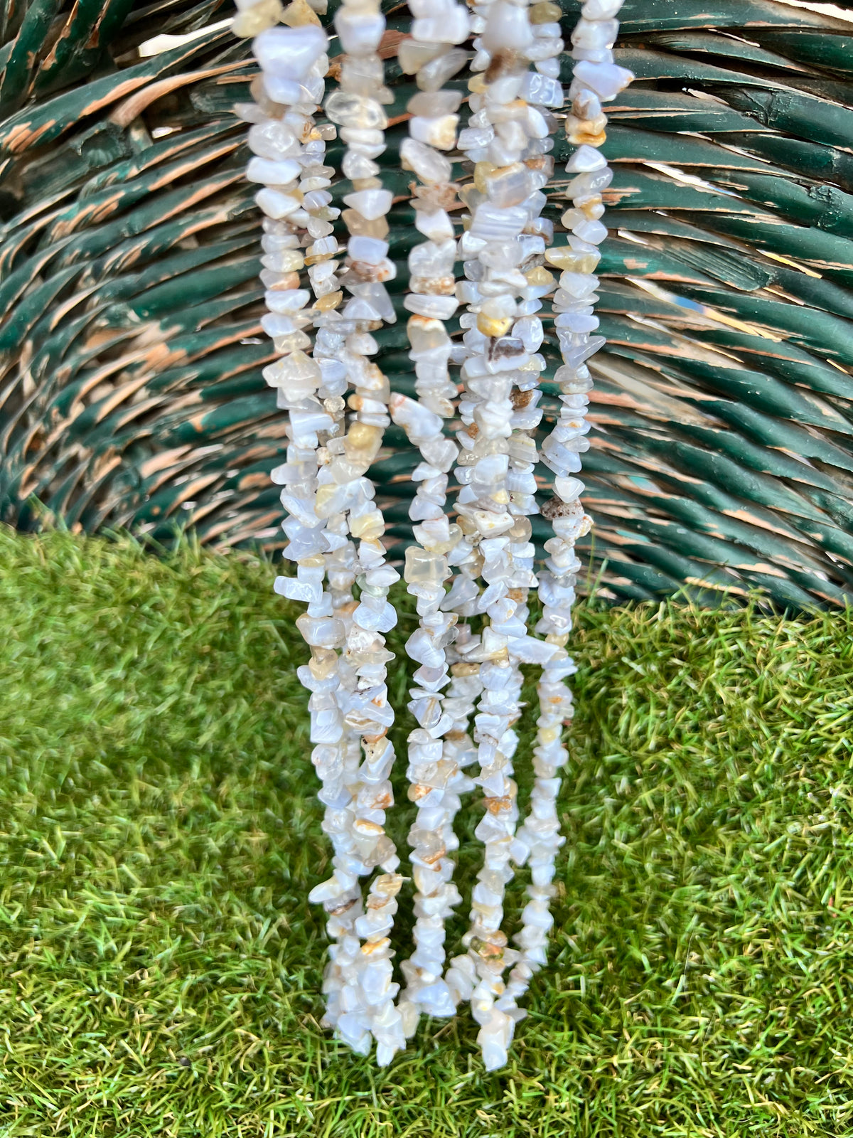Natural Blue Lace Agate Chip Necklace | Genuine Irregular Gemstone Chips | Peace, Communication & Emotional Harmony