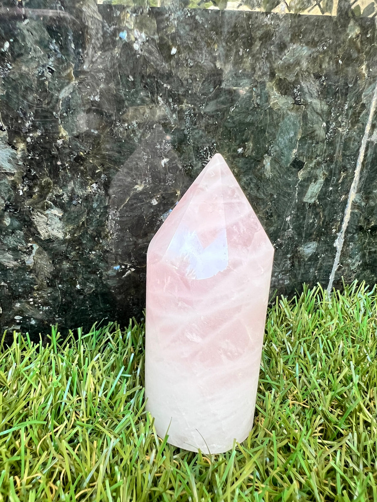 Natural Rose Quartz Cylindrical Tower | Love & Emotional Healing Crystal Point