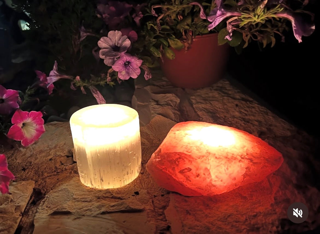 Natural Selenite Candle Holder – Cleansing & Peace