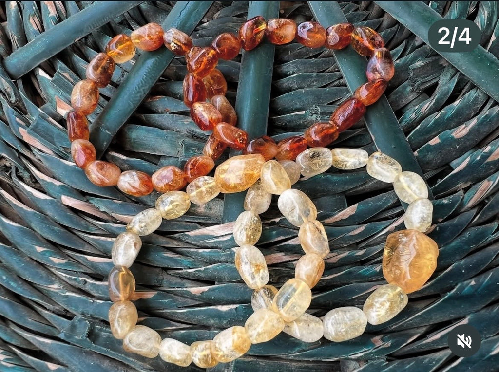 Natural Citrine Abundance & Success Nugget Bracelet – Genuine Elastic Crystal Bracelet
