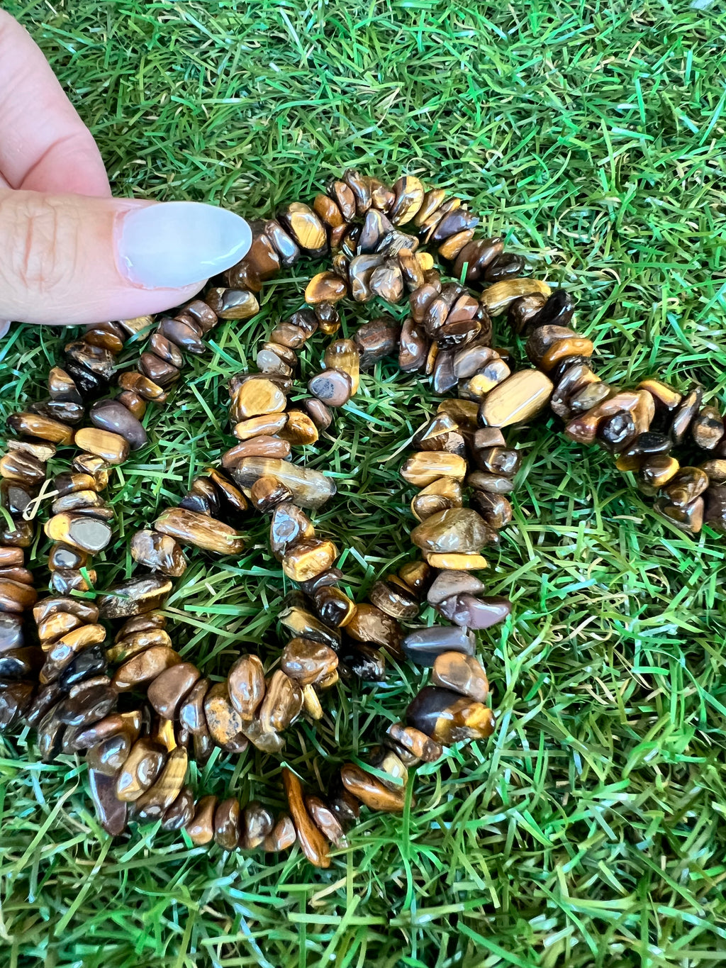 Natural Tiger’s Eye Chip Necklace | Genuine Irregular Gemstone Chips | Protection, Confidence & Courage