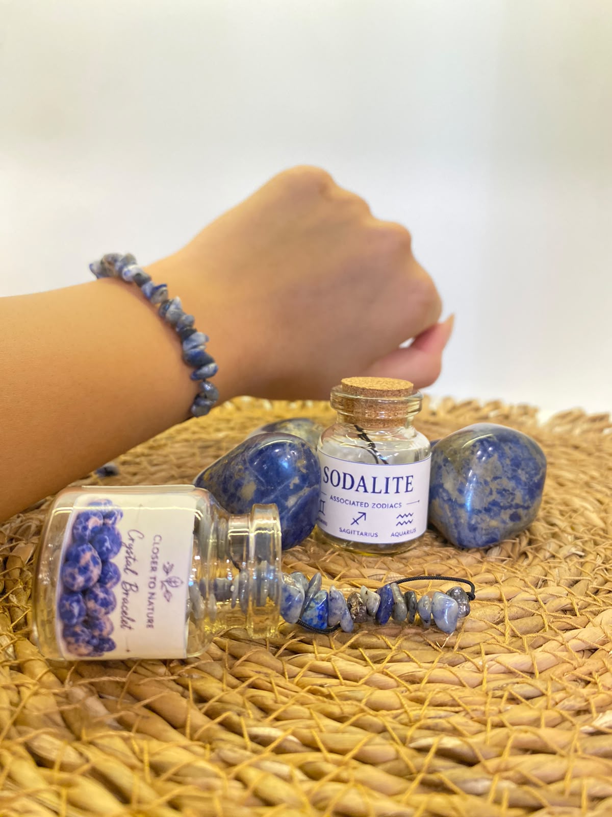 Natural Sodalite Zodiac Bracelet | Gemini • Sagittarius • Aquarius