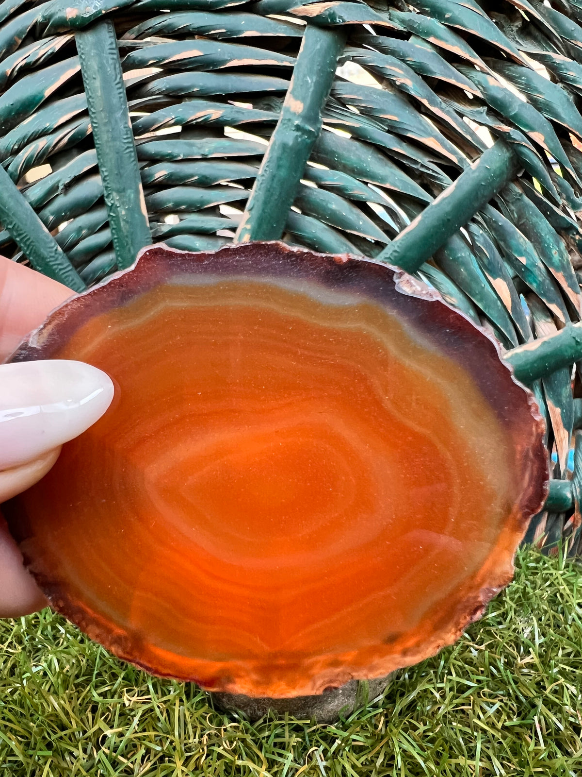 Natural Agate Eye Slice – Protection, Grounding & Focus | 43 g