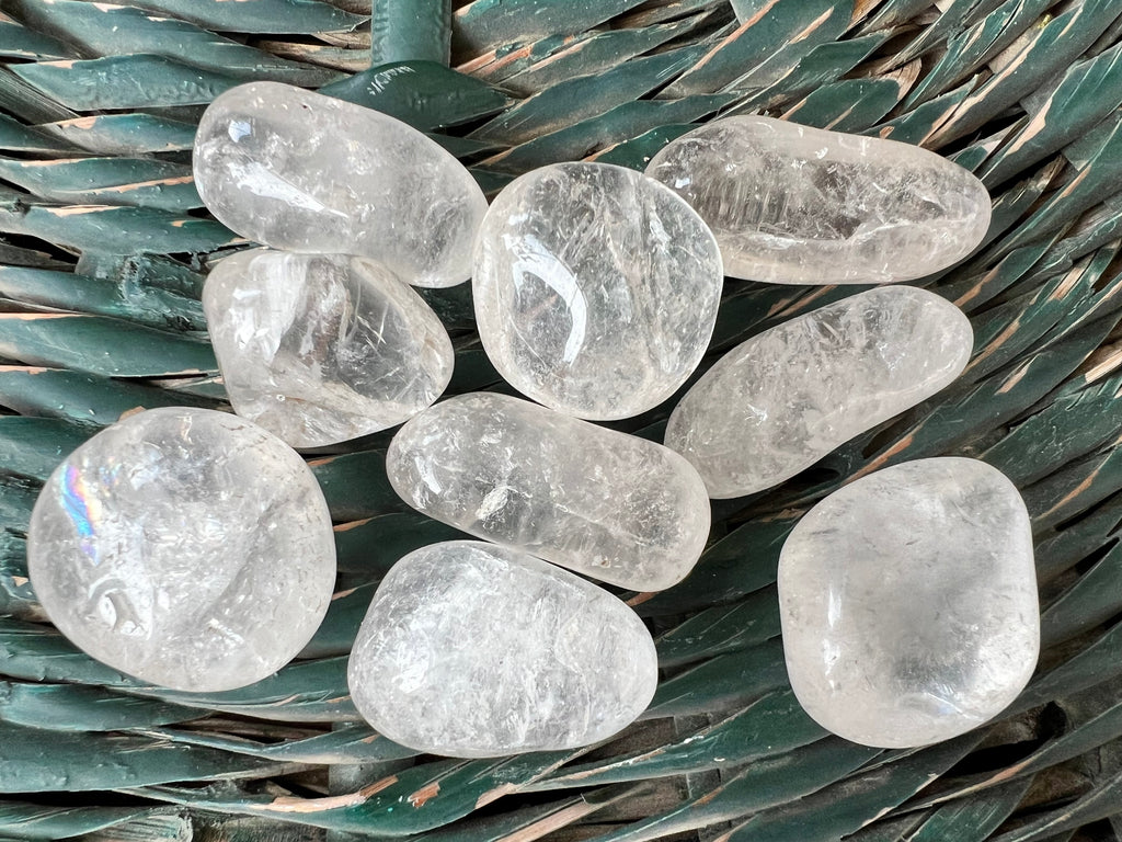 Natural Polished Crystal Quartz Tumble Stone