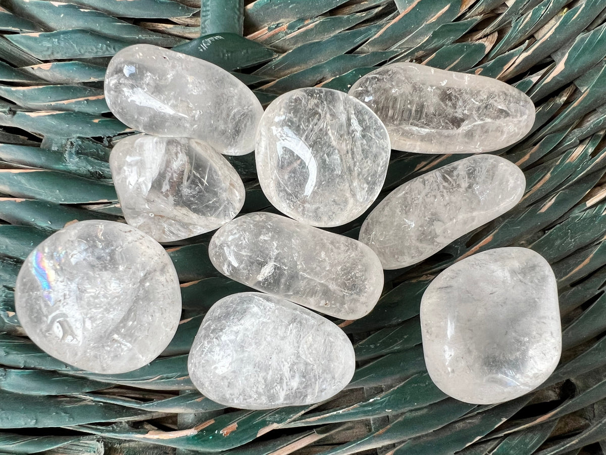 Natural Polished Crystal Quartz Tumble Stone
