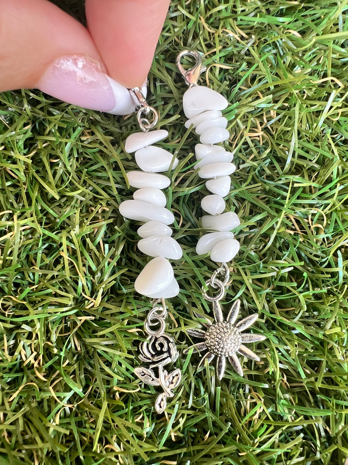 Natural Crystal Chip Phone Charm & Keychain – Genuine Gemstone Bag Charm