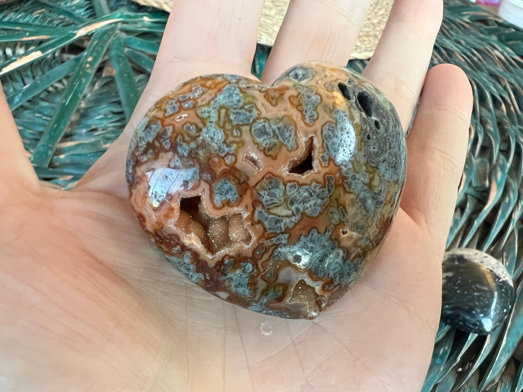 Natural Agate, Jasper & Opal Heart Collection
