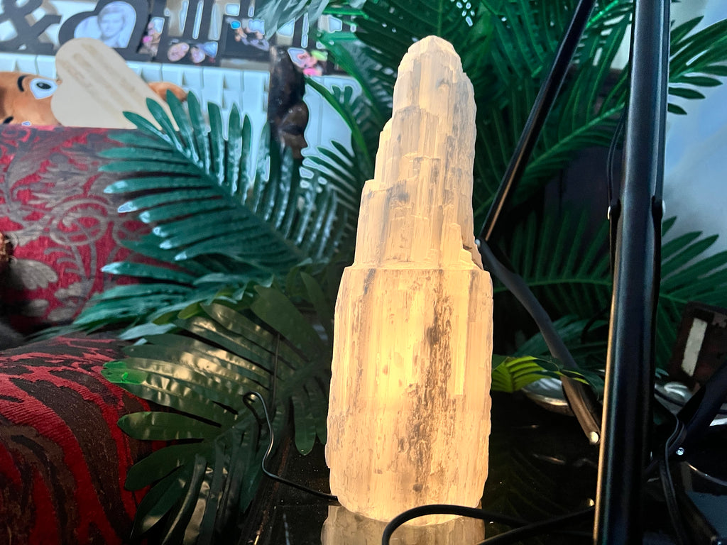 Natural Selenite Tower Lamp – Cleansing & Peace ~ 3 KG