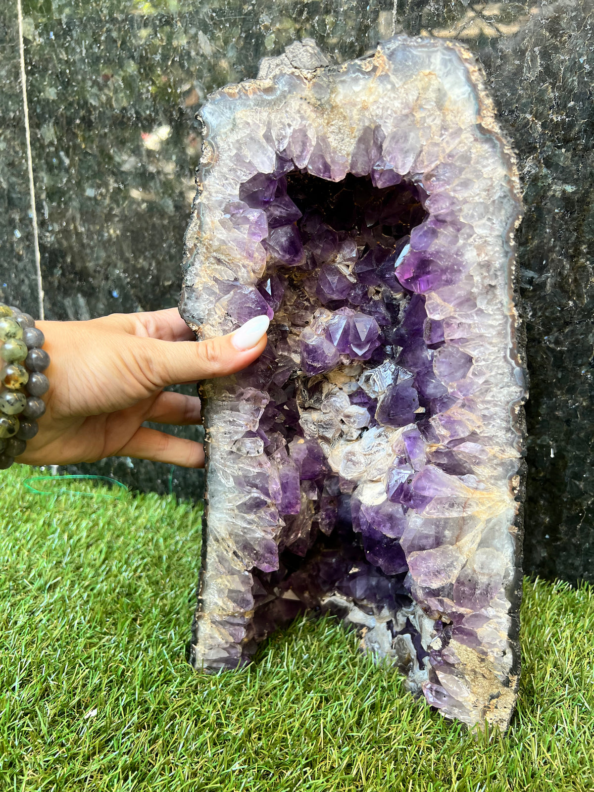 Natural Amethyst Cathedral Geode with Calcite – 7.55 kg