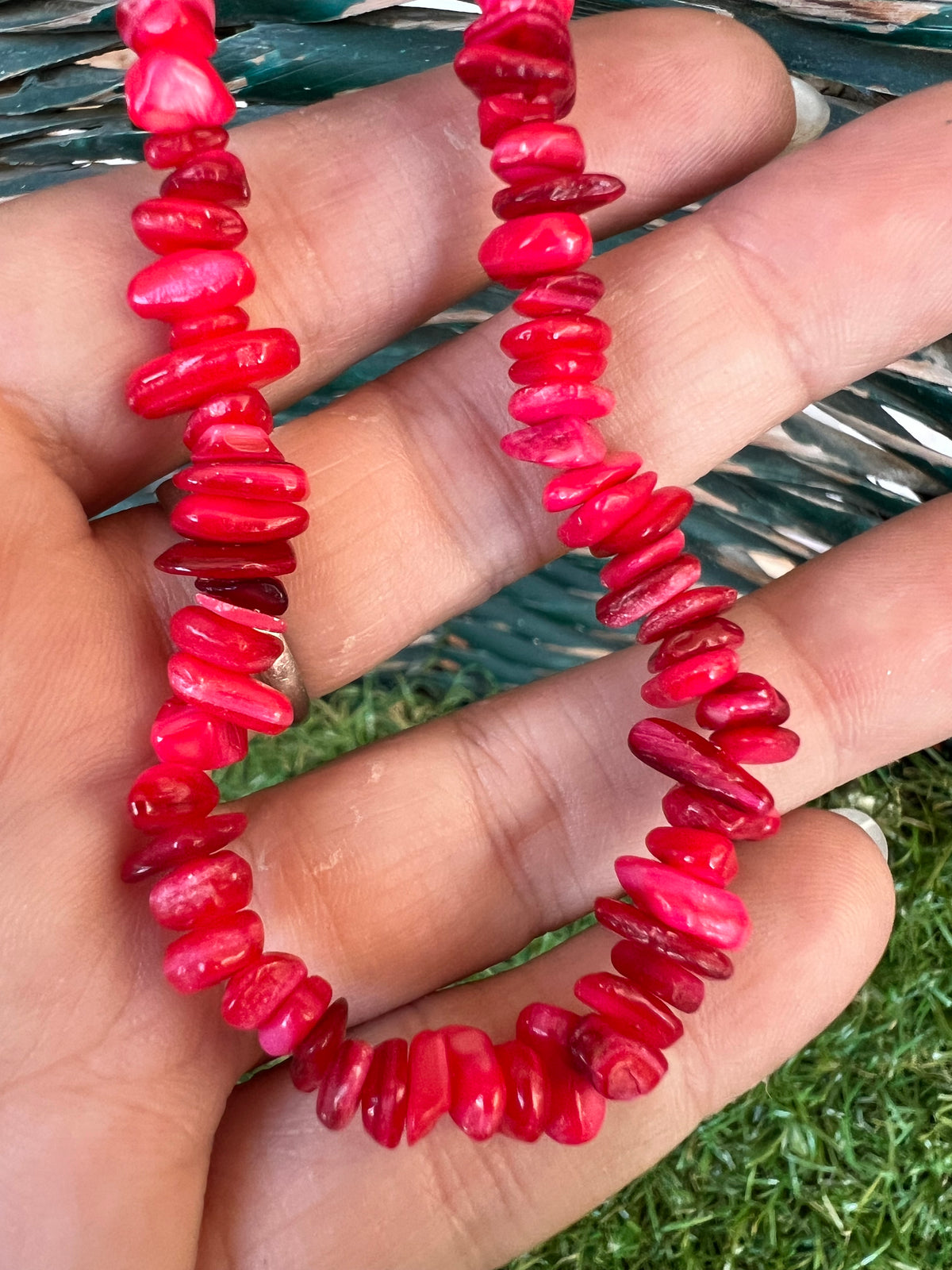 Natural Dyed Shell Chip Necklace | Lightweight Coastal Style Necklace