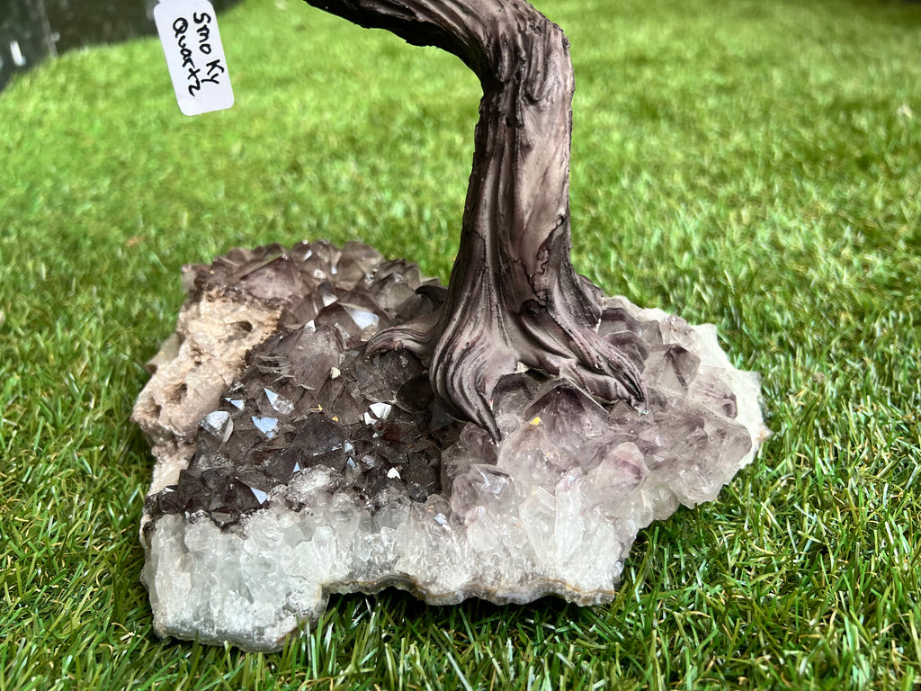 Tiger’s Eye Crystal Tree on Smoky Quartz Cluster Base - Abundance Power & Protection
