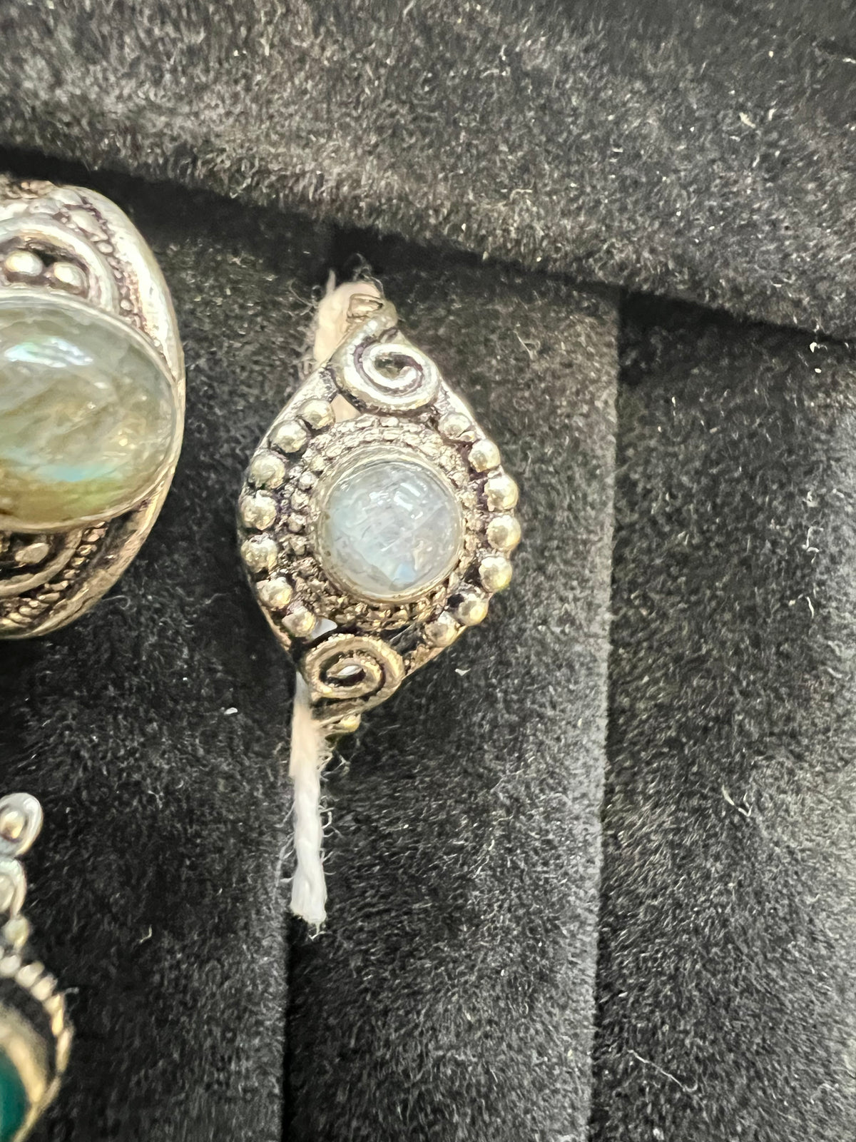 Natural Silver-Plated Crystal Rings Collection “Delicate A”