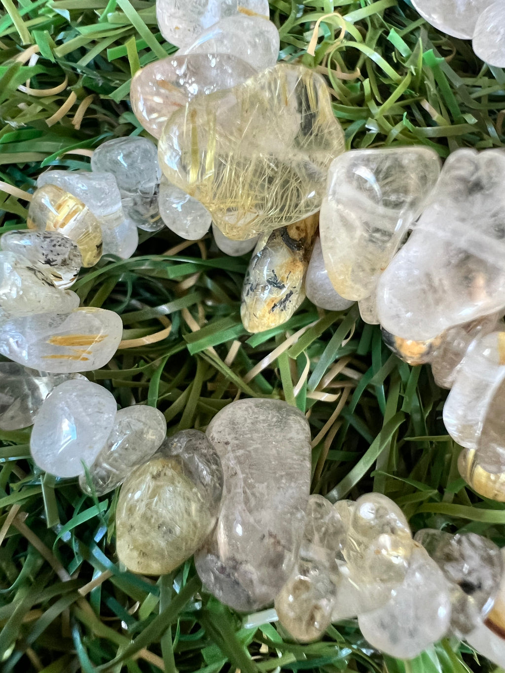 Natural Golden Rutilated Quartz Chip Necklace | Genuine Irregular Gemstone Chips | Manifestation, Clarity & Abundance