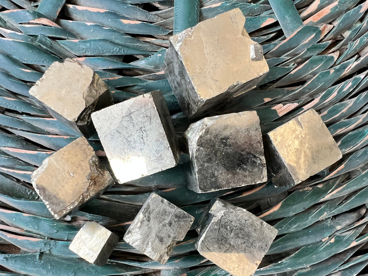 Natural Pyrite Cubes (Raw Cubic Pyrite Crystals)