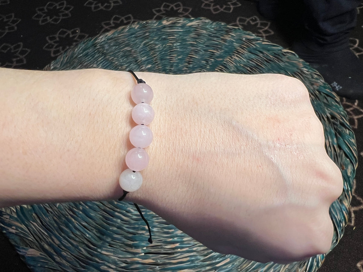 Natural Rose Quartz 8mm Beaded Bracelet | Love, Compassion & Emotional Healing Crystal Bracelet