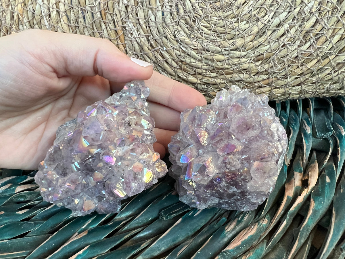 Natural Angel Aura Amethyst Cluster – 232 g