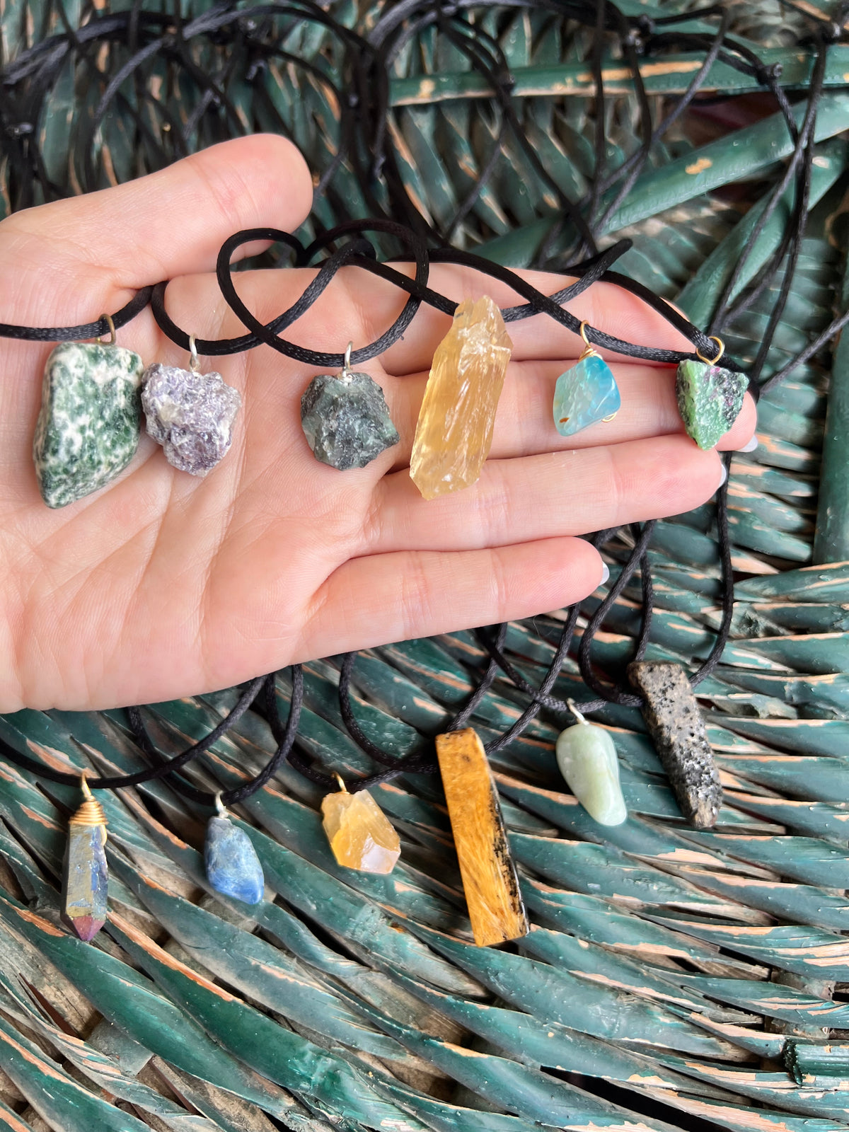 Natural Raw Crystal Necklace Collection – Adjustable Cord