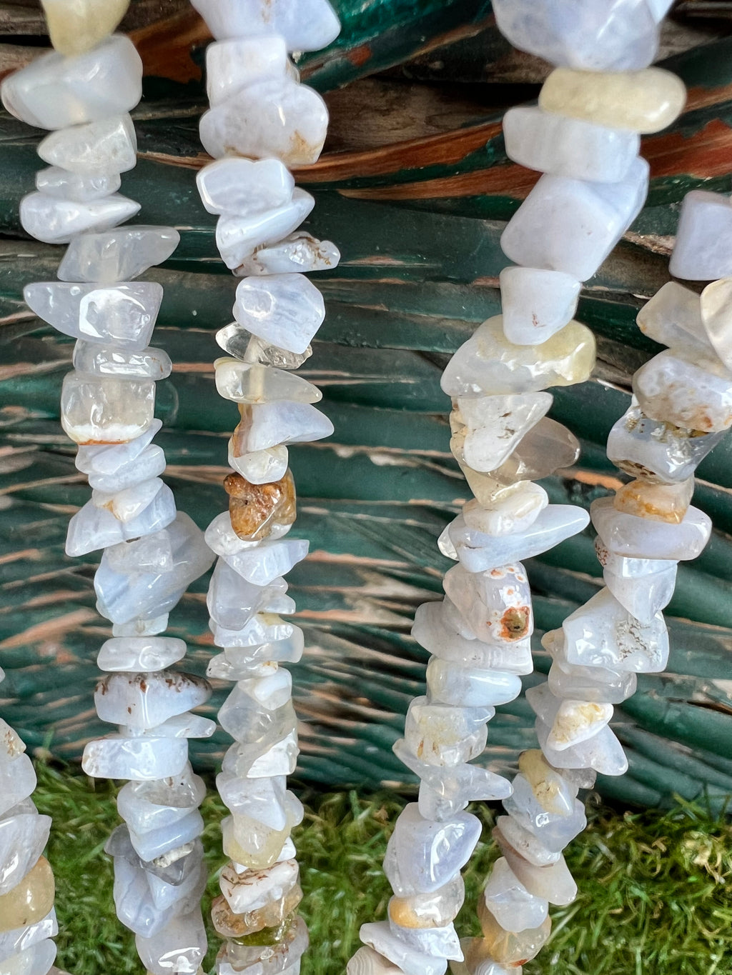 Natural Blue Lace Agate Chip Necklace | Genuine Irregular Gemstone Chips | Peace, Communication & Emotional Harmony
