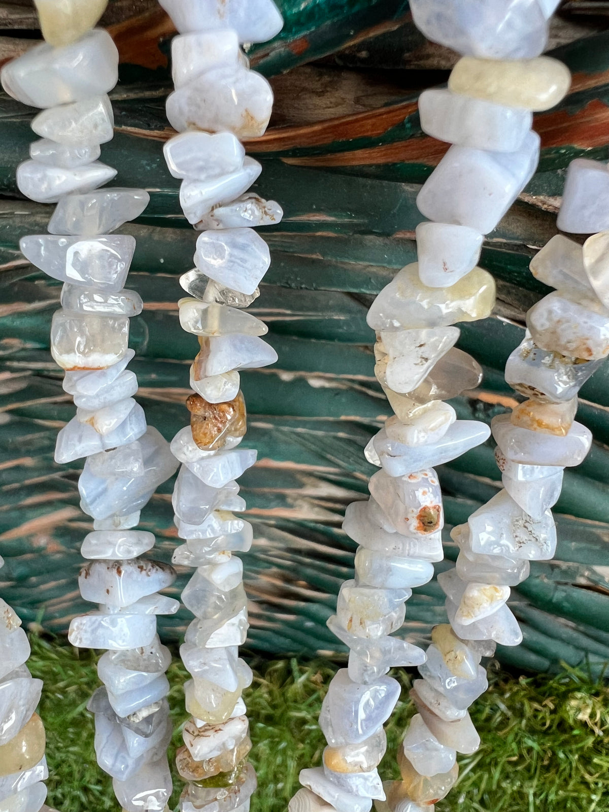 Natural Blue Lace Agate Chip Necklace | Genuine Irregular Gemstone Chips | Peace, Communication & Emotional Harmony