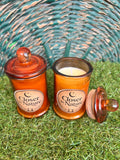 Handmade Scented Soy Candle in Amber Glass Jar with Lid | Aromatherapy Candle