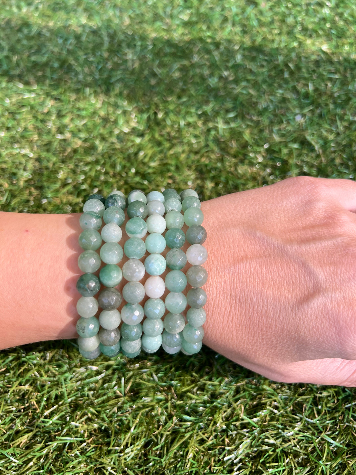 Natural Matte Faceted Green Aventurine Bracelet | 8mm Genuine Gemstone Beads | Prosperity, Luck & Growth