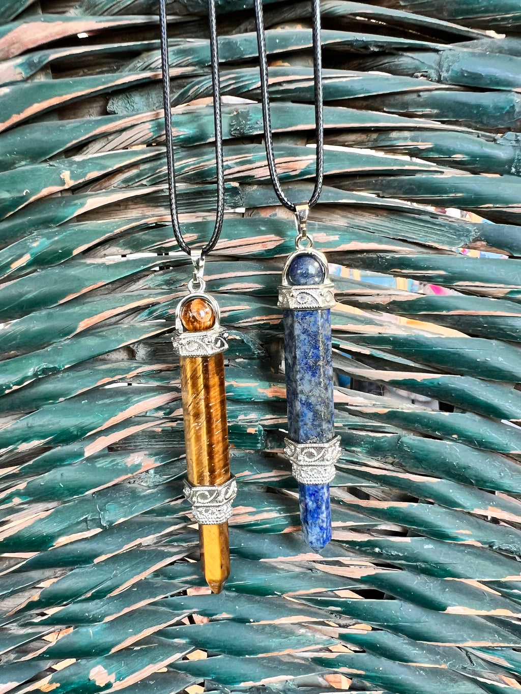 Natural Gemstone Double-Terminated Pendant Necklace – 8 cm