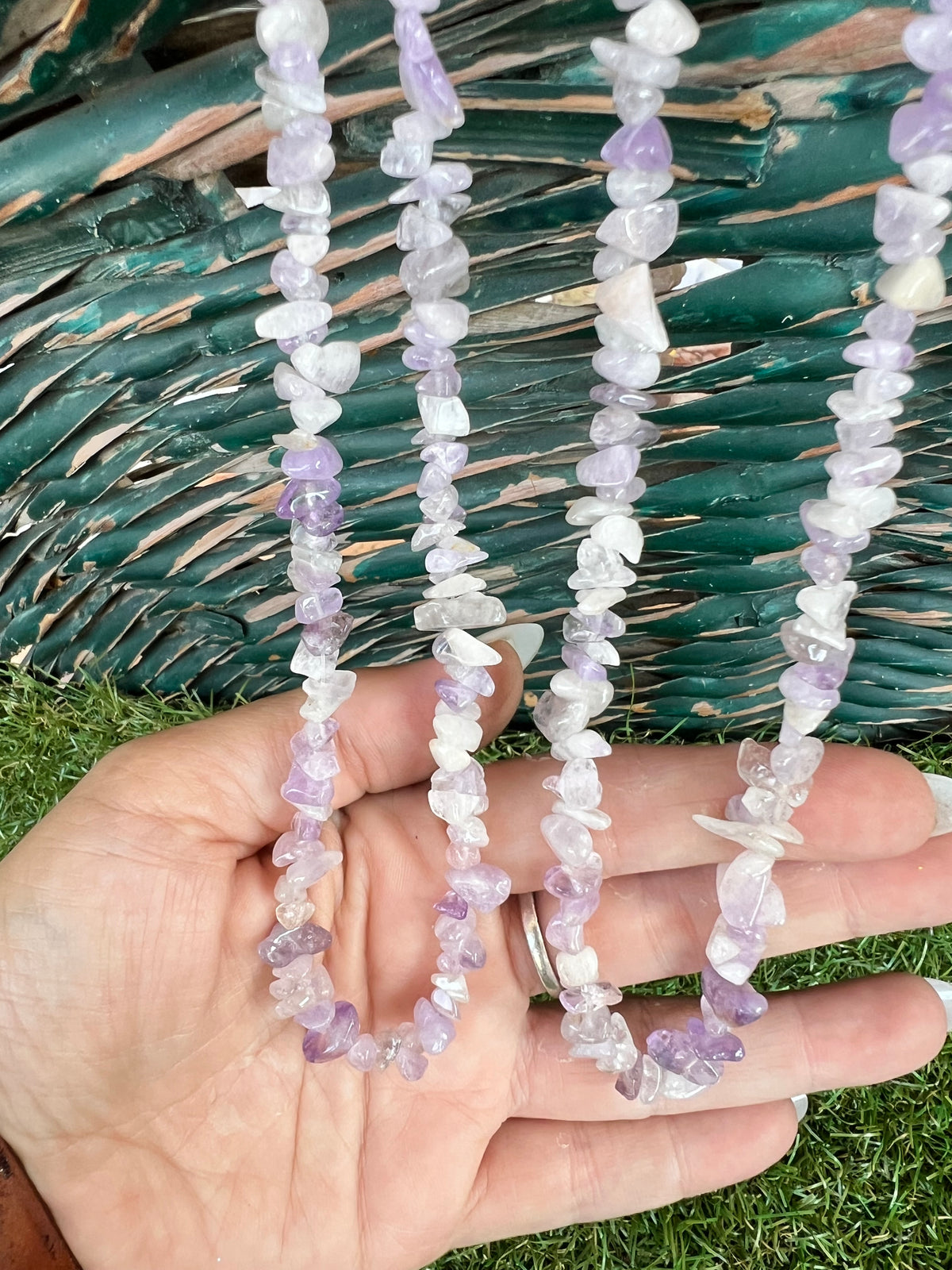 Natural Lavender Amethyst Chip Necklace | Genuine Irregular Gemstone Chips | Peace, Intuition & Spiritual Protection
