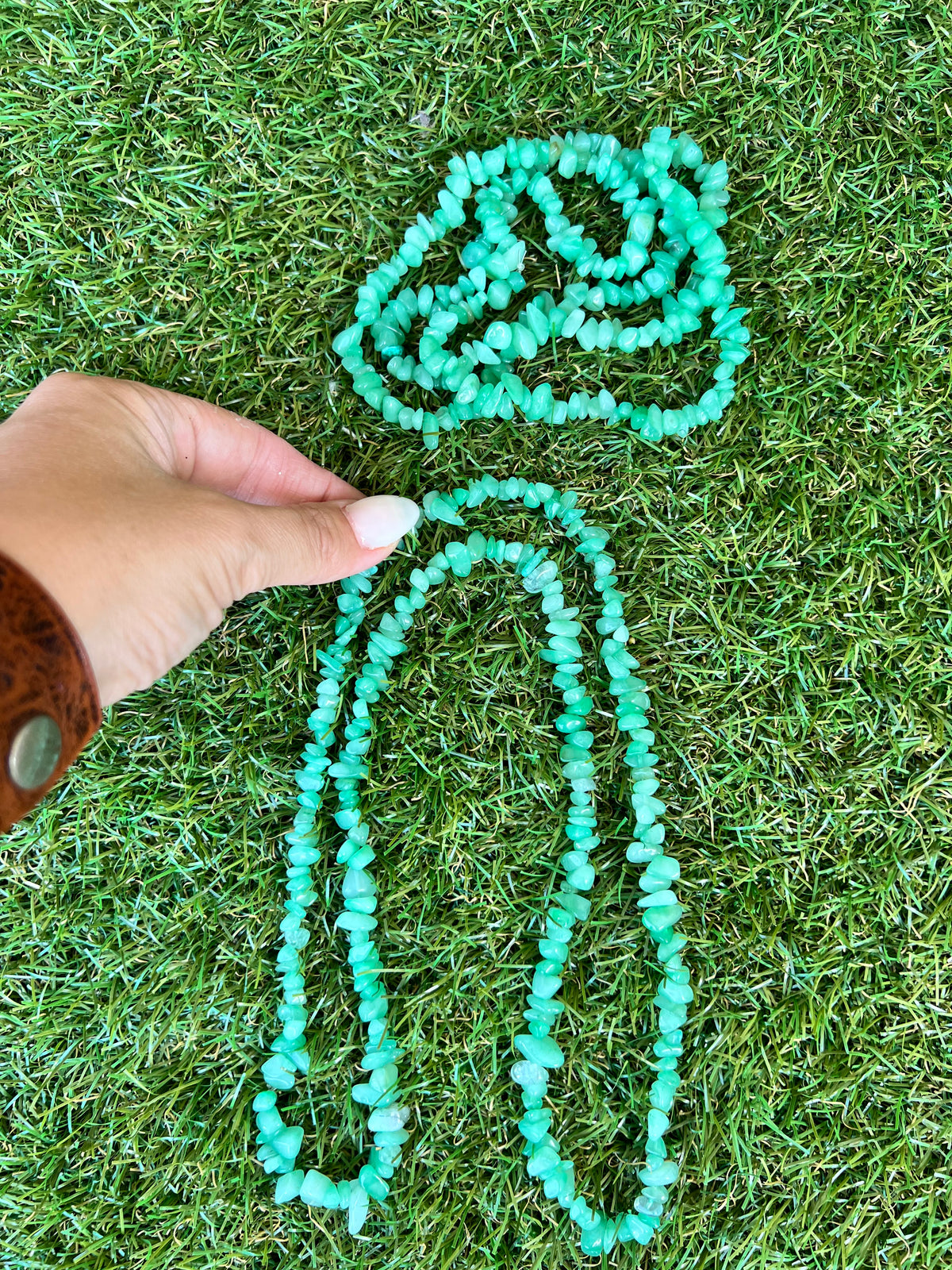 Natural Green Aventurine Chip Necklace | Genuine Irregular Gemstone Chips | Luck, Prosperity & Heart Healing