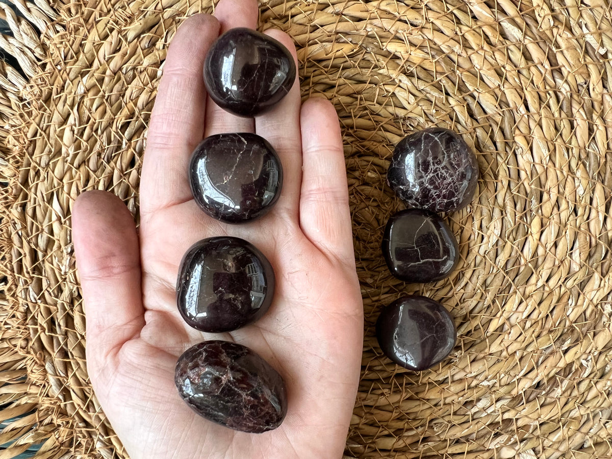 Natural Garnet Polished Tumbled Stone