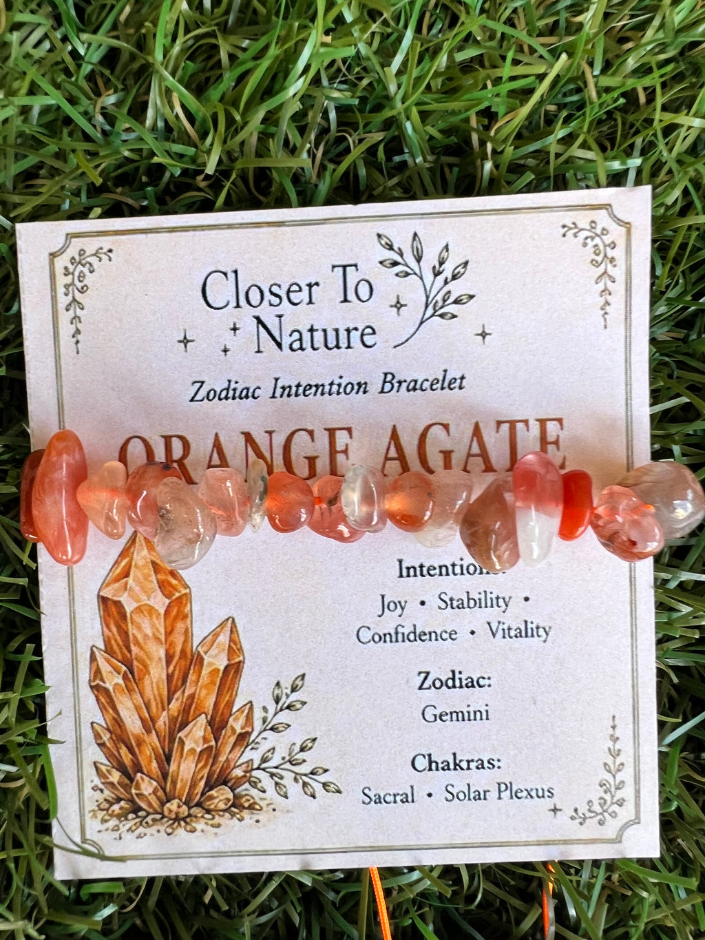 Natural Orange Agate Zodiac Bracelet – Joy, Confidence & Vitality | Gemini, Leo & Aries