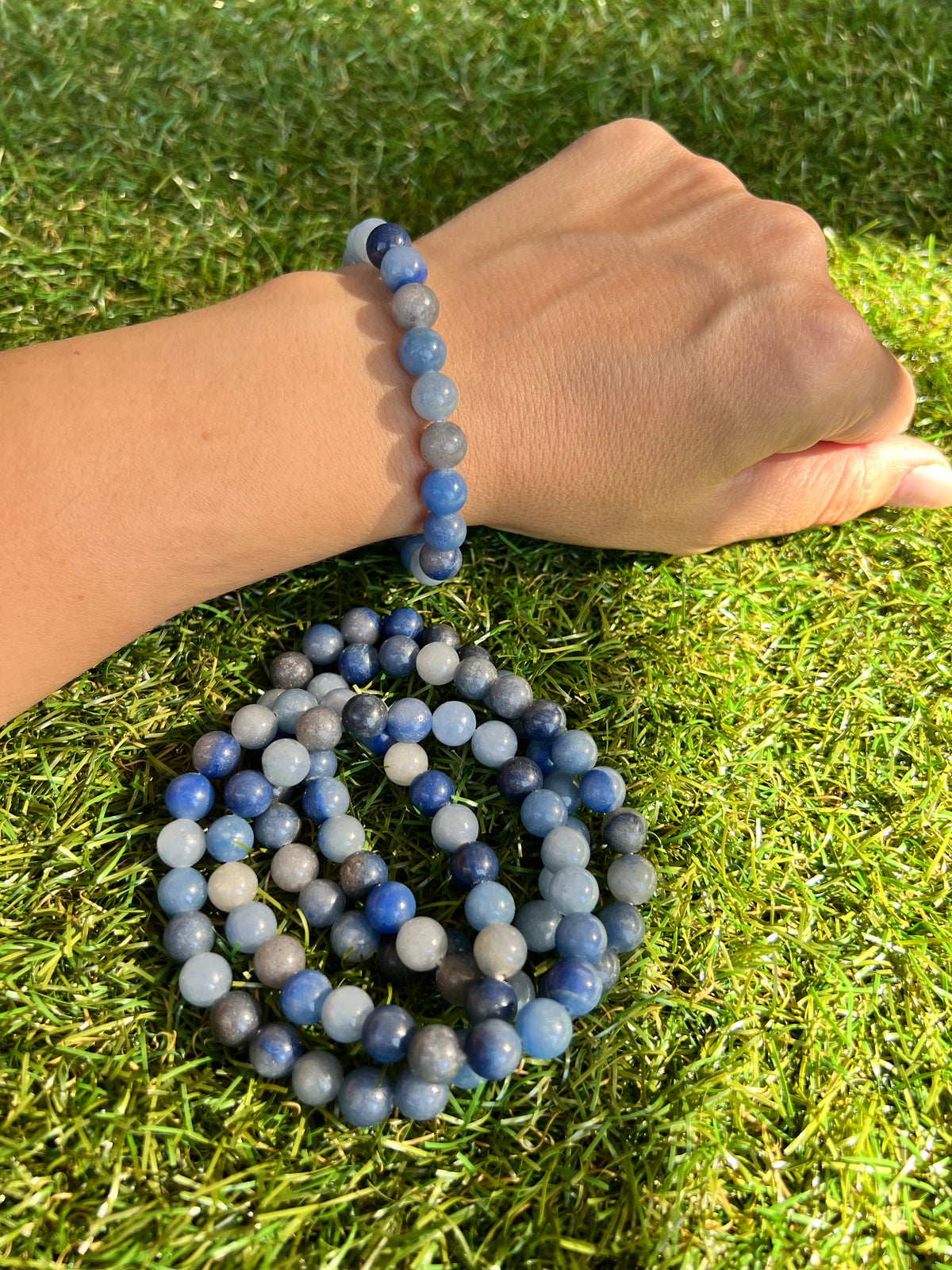 Natural Blue Aventurine 8mm Beaded Bracelet | Confidence, Inner Strength & Mental Clarity Crystal Bracelet