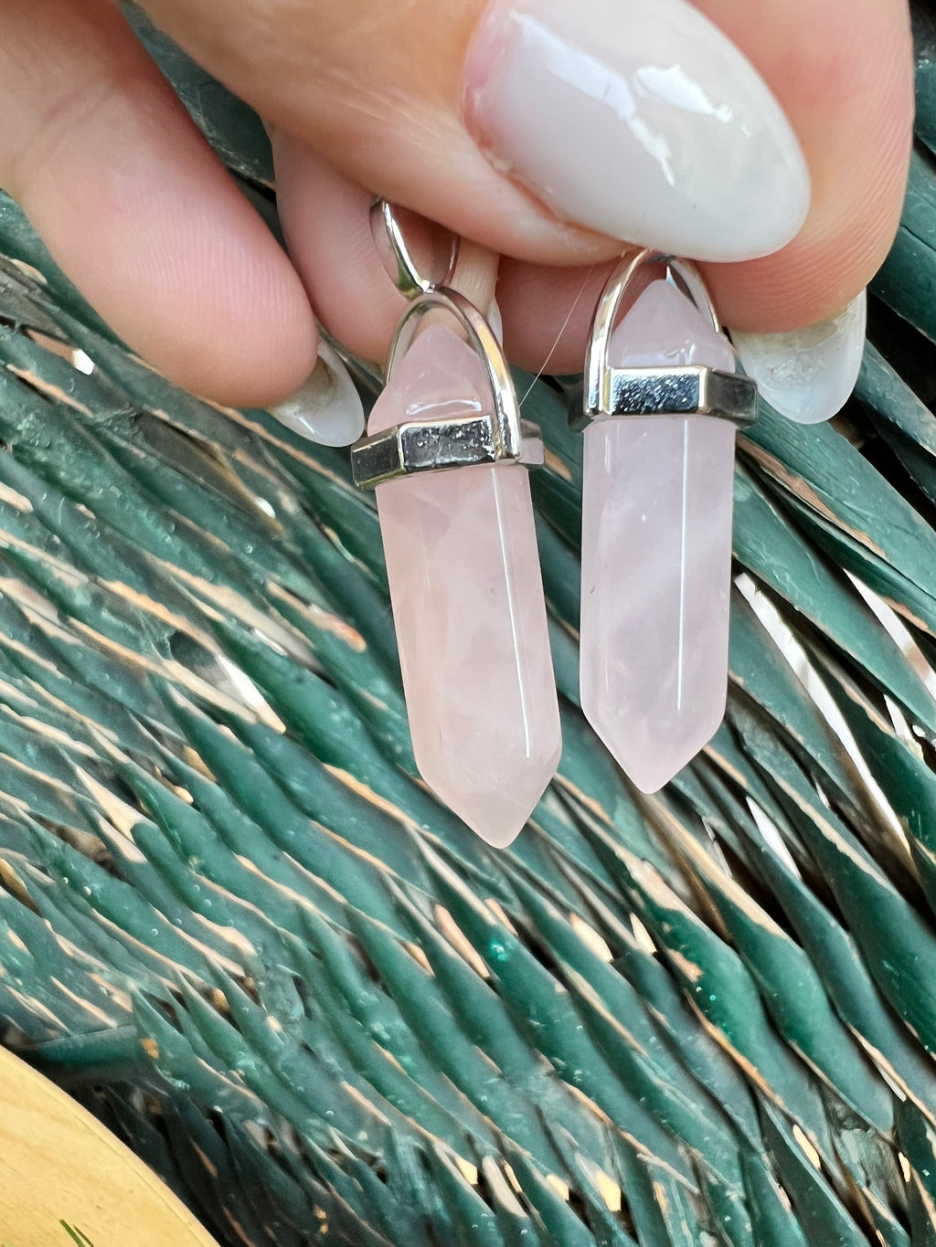 Natural Rose Quartz Hexagonal Point Pendant Necklace | Love, Self-Love & Emotional Healing