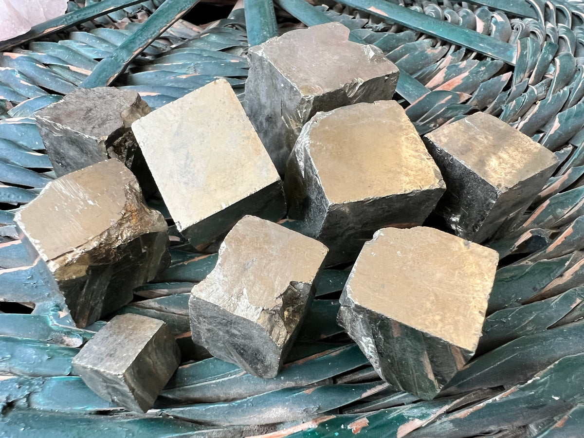 Natural Pyrite Cubes (Raw Cubic Pyrite Crystals)